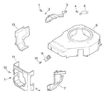 Part Location Diagram of KH-12-063-18-S Cub Cadet Baffle, Intake Side